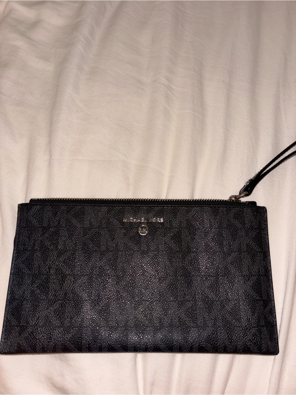Michael Kors Black Logo-Print Wristlet Clutch